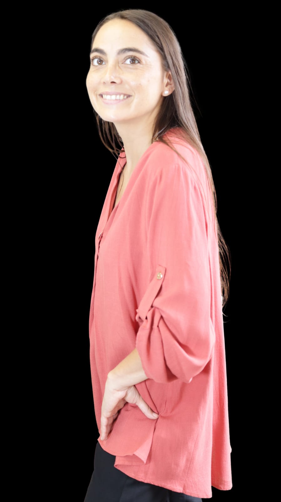 Blusa Lino botón dorado