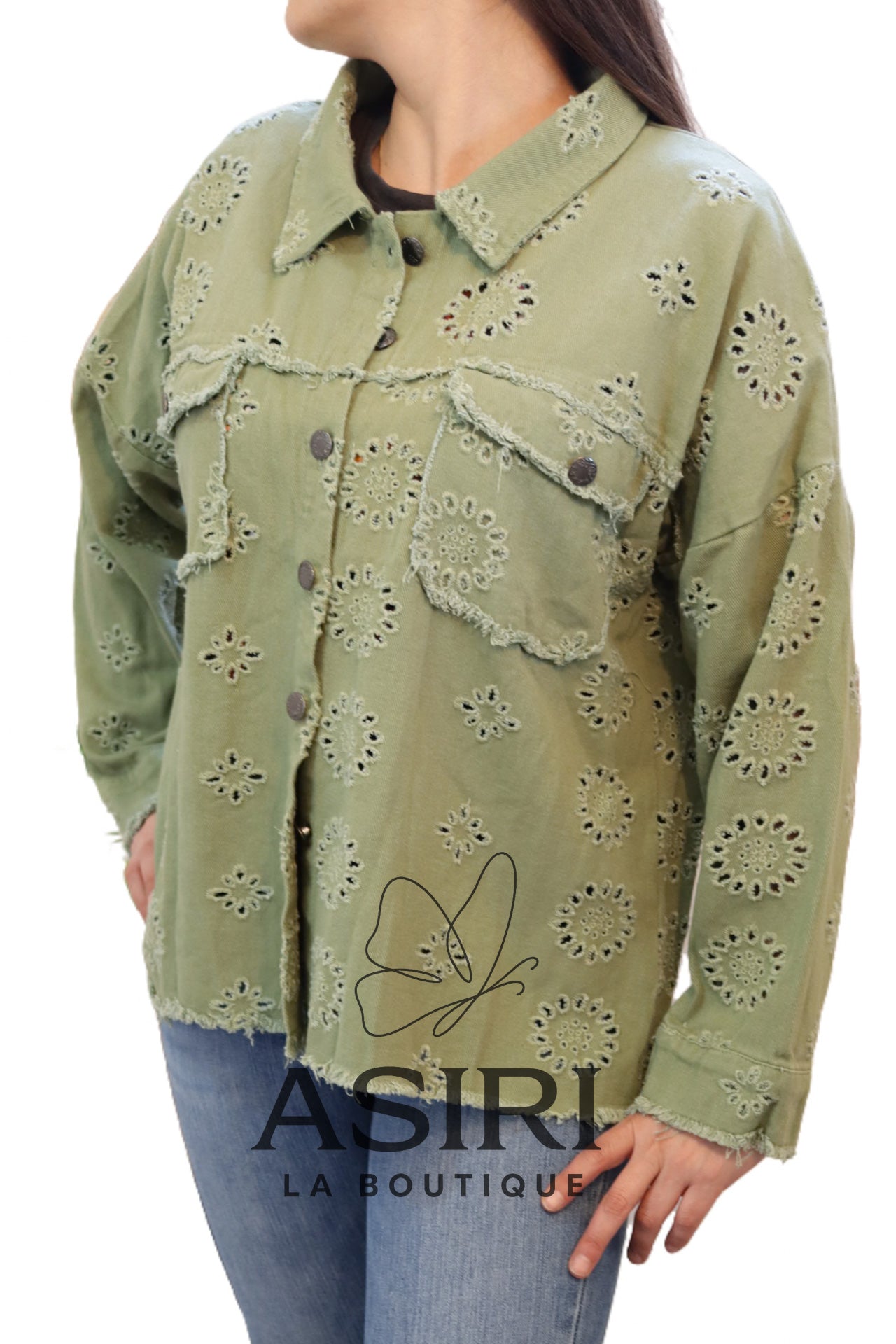 CHAQUETA BRODERIE VERDE