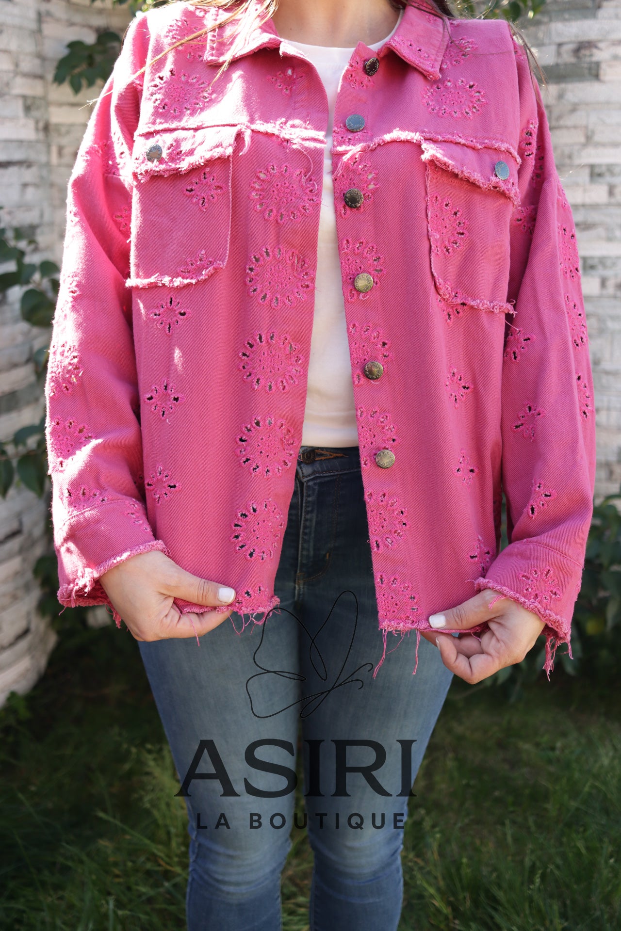 CHAQUETA BRODERIE FUCSIA