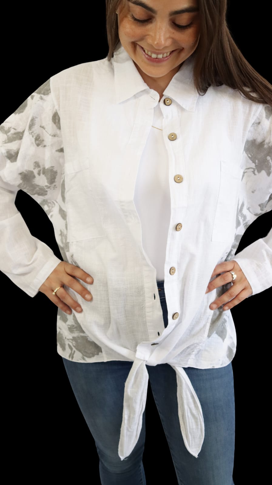 Blusa semi Lino