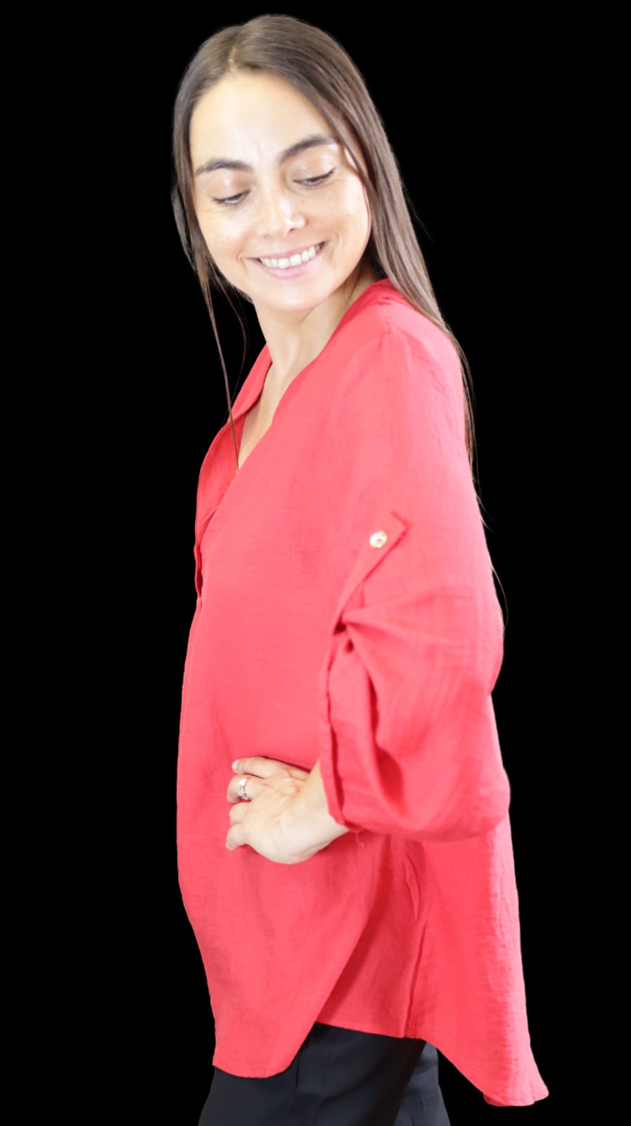 Blusa Lino botón dorado